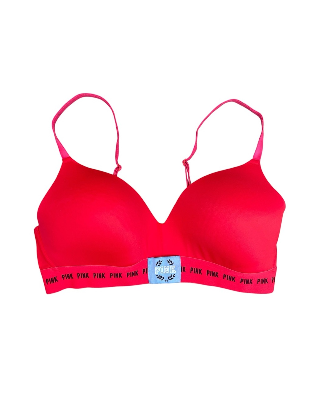 PINK Victoria’s Secret Hot Pink Logo Band Bra Women’s Size 36C